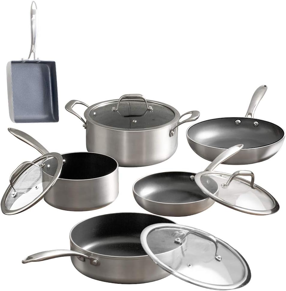 アイリスオーヤマ(IRIS OHYAMA) フライパン 鍋 10点セット ダイヤモンドグレイス